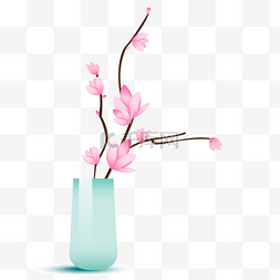 淡粉色的纸图片_新中式春天梅花花枝