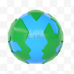 C4D地球星球卡通3D立体