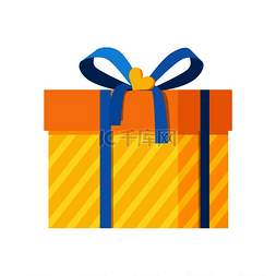 矢量礼物盒图标图片_包裹包裹图标在装饰性黄色包装纸
