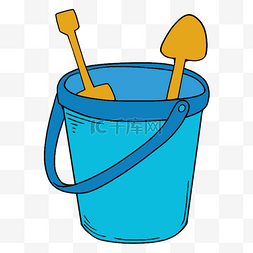 水桶铲子图片_蓝色水桶铲子旅行剪贴画