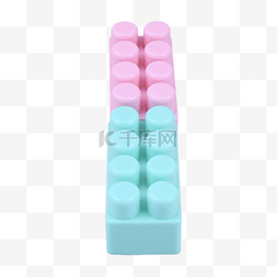 天蓝拼装玩具塑料颗粒粉色