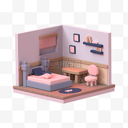 儿童卧室图片_3D立体卧室儿童房