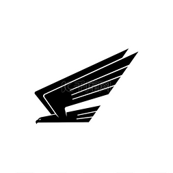 猎鹰图标图片_飞行中的黑鸟是一个孤立的纹章符