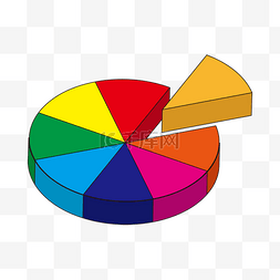 几何数学图片_彩色几何圆饼数学分数剪贴画