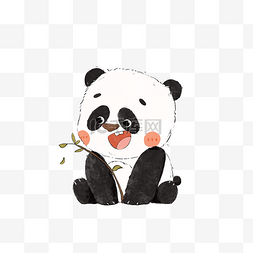 水彩熊猫图片_可爱熊猫在玩耍