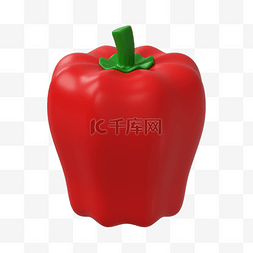 红色菜椒素材图片_3DC4D立体蔬菜红色菜椒