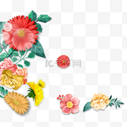 小雏菊花束图片_彩色花朵边框元素