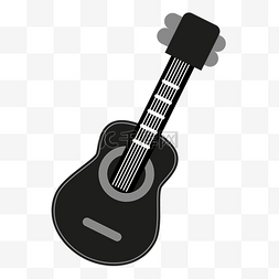 创意吉他插画图片_卡通创意黑白吉他剪影