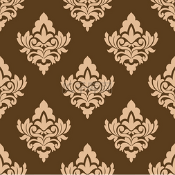 花蔓背景纹理图片_用于纺织品设计的无缝图案，以棕
