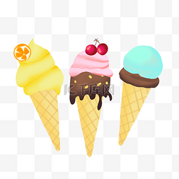 三色杯冰淇淋图片_夏天冷饮冰品冰淇淋