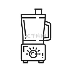 制造商标志图片_榨汁机矢量细线图标厨房家用电器