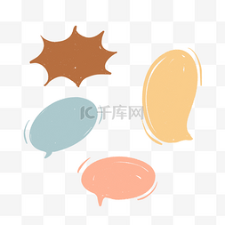 特异形状的对话框图片_彩色涂鸦气泡对话框