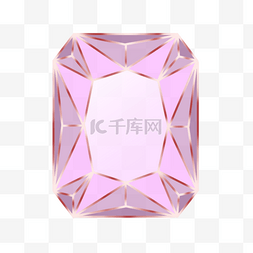 光效钻石图片_玫瑰金光效线条紫色方形宝石