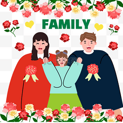 韩国家庭月父母节节日花卉边框