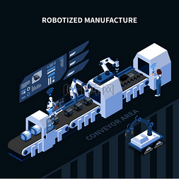 制造过程图片_机器人化制造等距组合与控制面板