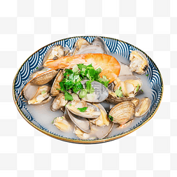 海鲜汤蛤蜊鲜虾汤食物