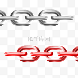 金属铁链和红色金属铁链
