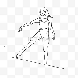 动作抽象图片_抽象跳舞人物线条女人