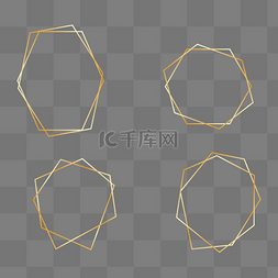 金色不规则装饰图图片_金色线条框边框套图几何大气精致