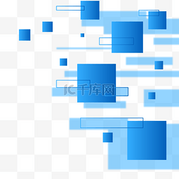 方形几何蓝色图片_蓝色科技感几何形状