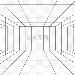 网格底纹透视图片_空间透视线条网格