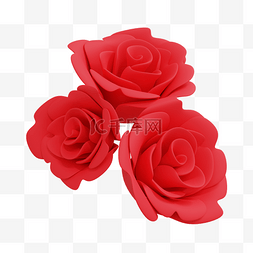 3DC4D立体红色玫瑰花