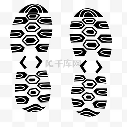 几何图案纹理黑白鞋印