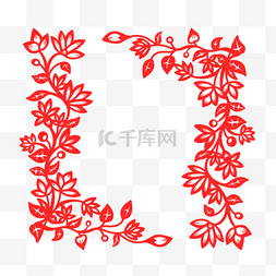 中国风格花卉剪纸