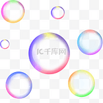 彩色渐变气泡水泡漂浮物