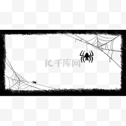 树上的蜘蛛网图片_万圣节边框荒野蜘蛛网黑色