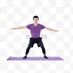 瑜伽垫上运动的年轻男性