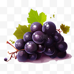 吐鲁番的葡萄熟了图片_扁平插画手绘免抠元素葡萄
