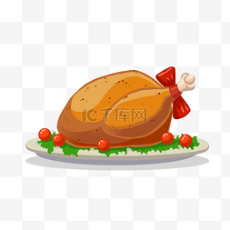 法式大餐图片_感恩节传统火鸡卡通