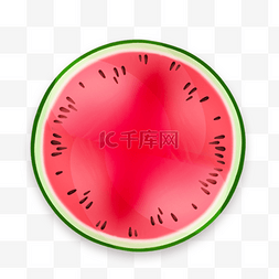 西瓜简单图片_一个红色的切开的西瓜