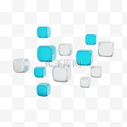 插多个视频模板图片_3DC4D立体彩色多个方块