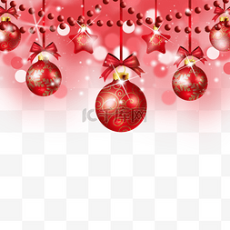 雪花亮光图片_圣诞节光效红色装饰球