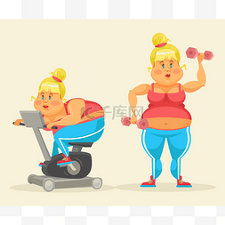 运动的胖女人图片_女人在锻炼健身房里的胖女人胖女