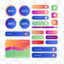 ux界面图片_用户界面彩色渐变图标手机体验界