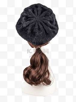 黑帽子扎头发发型