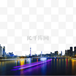 广州夜景夜景图片_广州珠江游船光轨夜景