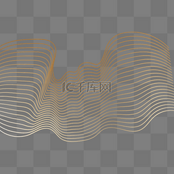 曲行渐变图片_金色漂浮线条装饰