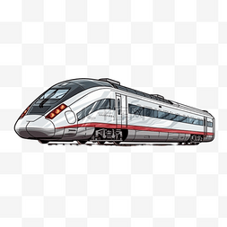 高铁动车绘画图片_卡通运输工具动车高铁