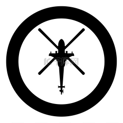 直升机顶视图战斗直升机图标在圆
