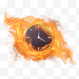 火焰特效图片_火焰抽象燃烧的钟表