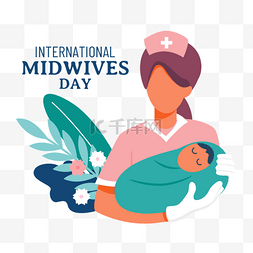 卡通粉色国际助产护士日