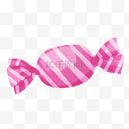 糖果粉色条纹包装可爱卡通水彩图
