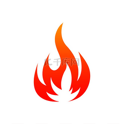 火焰图标图片_火焰与火花隔离图标矢量燃烧的火