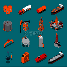 矢量货物运输图片_等距集与石油生产和炼油厂、天然