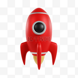 3DC4D立体宇宙太空红色火箭