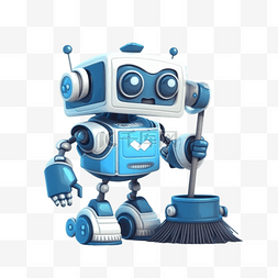 机器人展架图片_工具型机器人可爱卡通3D立体扫地